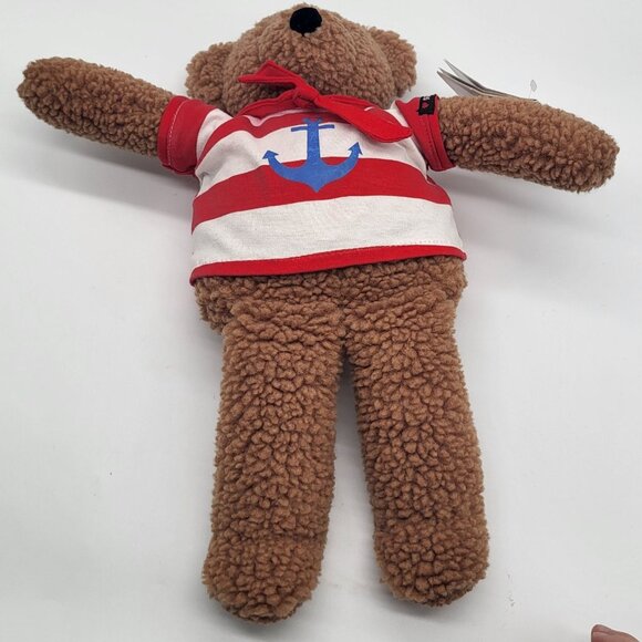VTG Gund Sailor Gear Teddy Bear Rattle Stuffed Plush Animal 1986 Anchor - Picture 5 of 13